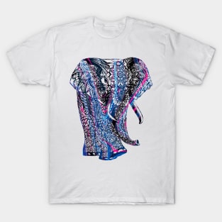 Intricate Asian Elephant Colorful Illustration T-Shirt